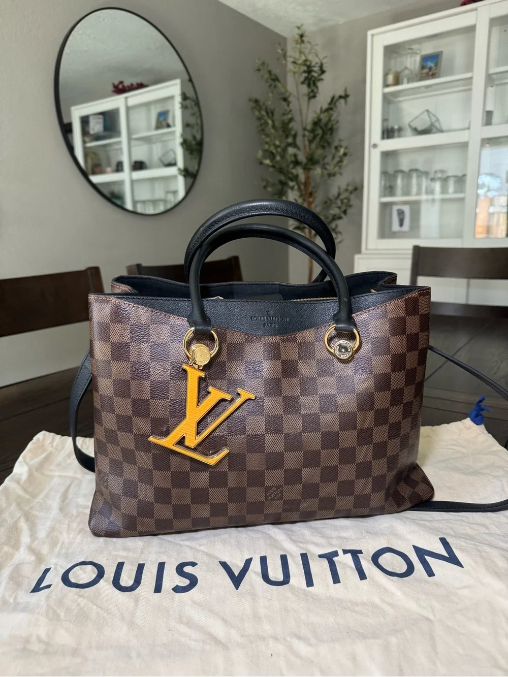 Louis Vuitton Damier Ebene Riverside with shoulder strap